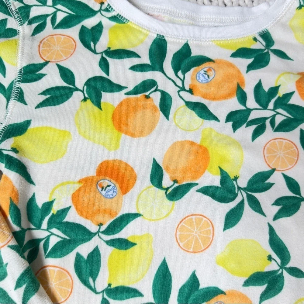 Old Navy Vibrant Yellow and Orange Pajama Girl's Set Medium 8